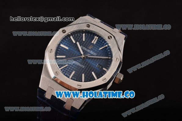 Audemars Piguet Royal Oak 41MM Miyota 9015 Automatic Steel Case with Blue Dial and Stick Markers (EF) - Click Image to Close